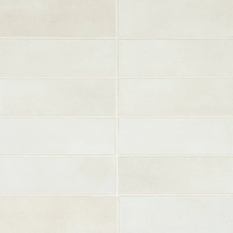 Celine White porcelain backsplash tile 2x6 and 4x4 sizes matte and glossy finish