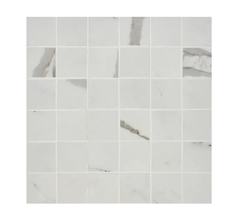 Marvel Statuario Supremo 2x2 Mosaic Tile in matte finish, rectified color body porcelain, elegant and durable for various applications