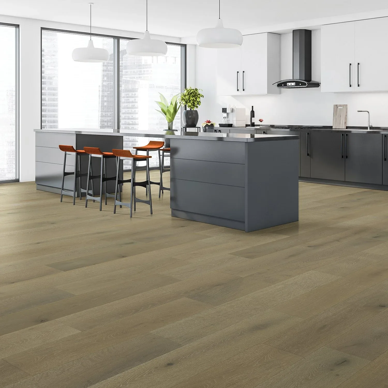 Bravada D'Vine Engineered Hardwood Flooring - French White Oak - Brushed Matte Finish - 9/16" x 7-1/4" x Random Lengths