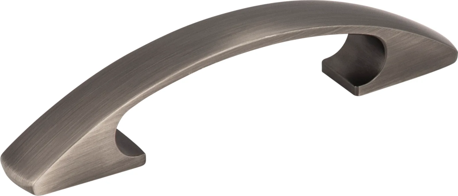 Strickland Cabinet Pull in Brushed Pewter, 4-1/2 inches long, decorative hardware for cabinets