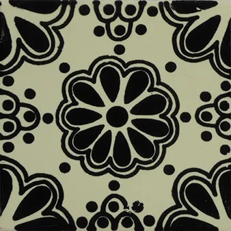 L32BW Blue Isabel Talavera Tile 4x4 glazed ceramic handcrafted tile
