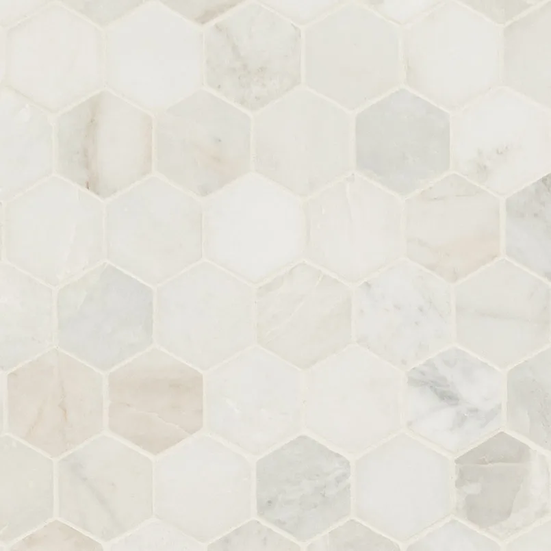 Arabescato Venato White 2" Hexagon