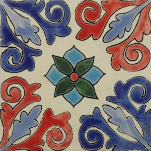 Hand Brushed #28 ceramic tile in matte antique finish, size options 4" x 4" and 6" x 6", crafted from ceramic material