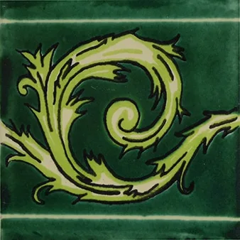 L13 - Green Curl Talavera Tile