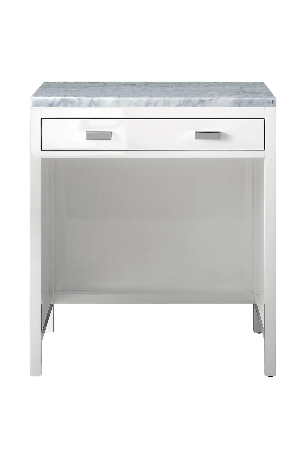 Addison 30" Glossy White Countertop Unit with Silestone Low Silica Surface in various colors including Eternal Serena and Carrara White
