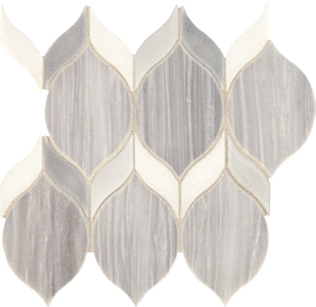 Daltile Fonte Nautical Grey Blend Double Leaf, Mix Mosaic Tile
