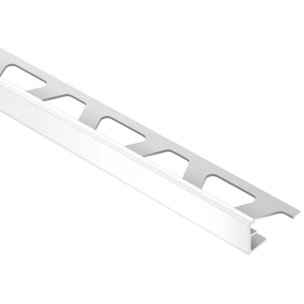 Schluter Jolly-P 1/2" edging in Classic Gray and Bright White PVC material