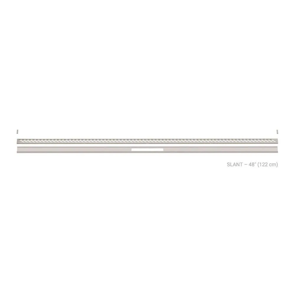 Schluter Kerdi-Line-Vario Greige 48 in. Slant Grate and Channel Floor Installation Kit, textured greige finish, modern shower drainage solution