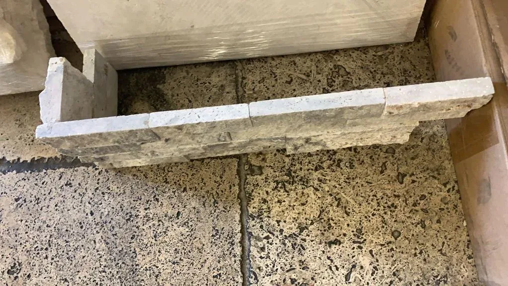 Silver Travertine Ledger Corner