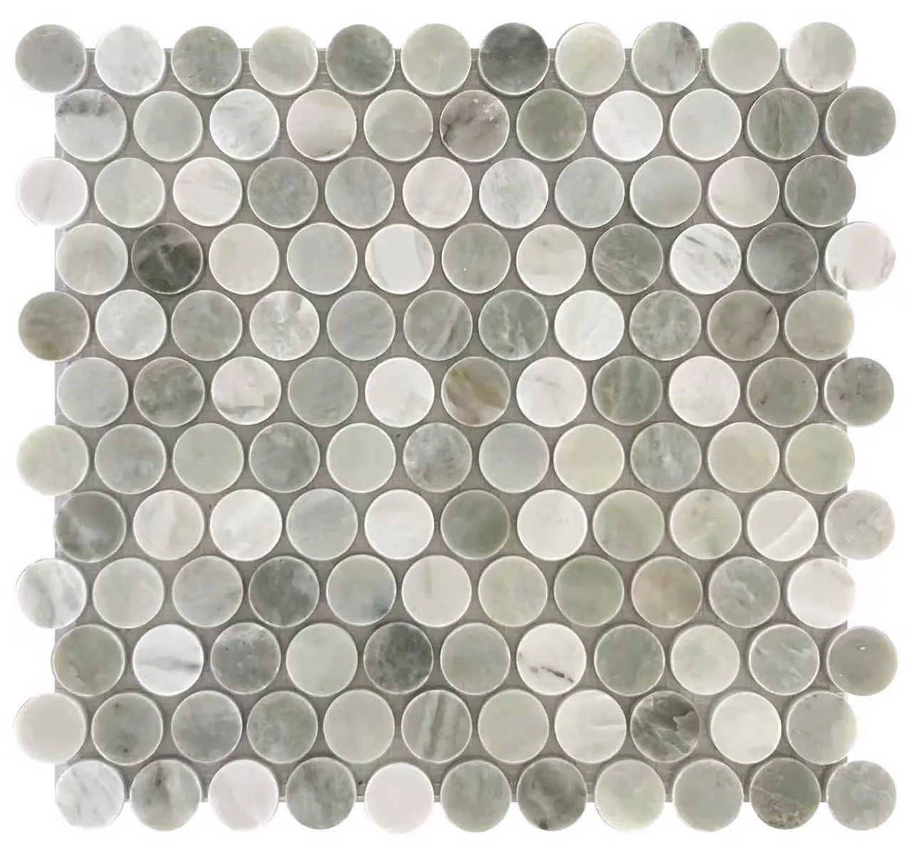 Green Marble Mix Penny Round