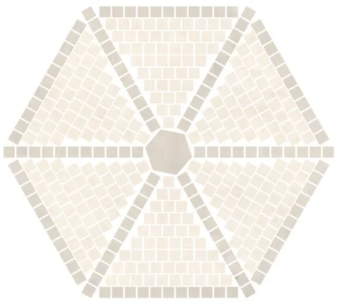 Lutezia Mosaico Star Ivory Mosaic Tile 16"x13.8" Matte Porcelain