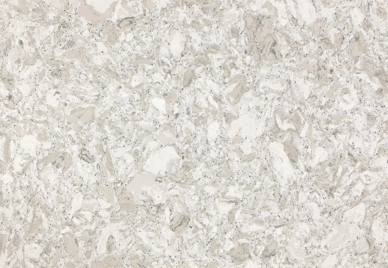 Sandgate Quartz Countertop in polished finish, 132" x 65.5", made of durable quartz material