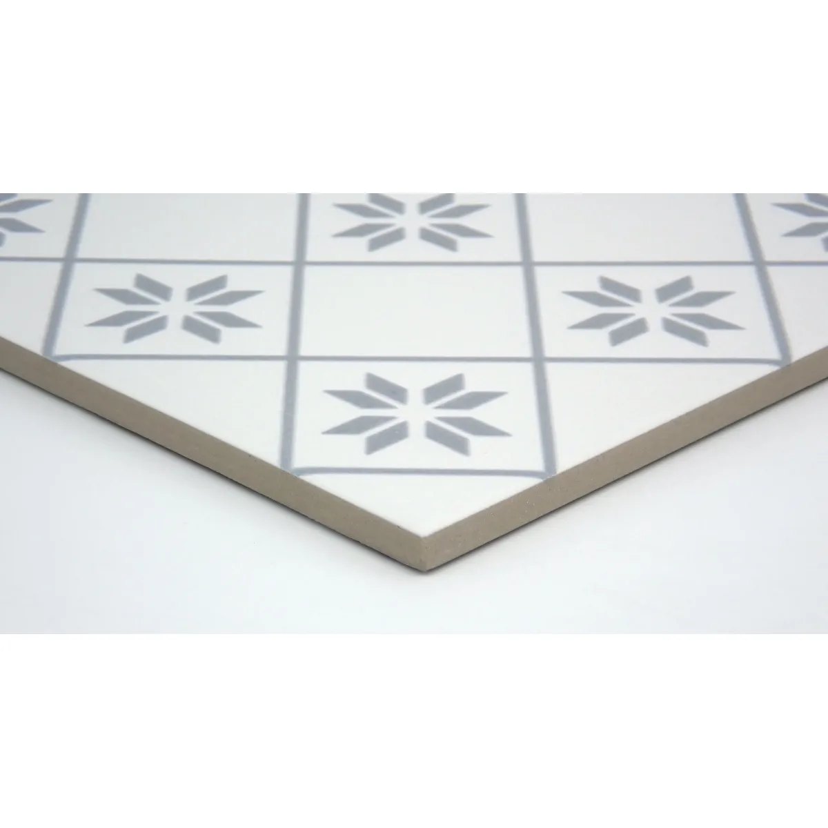 Geometry Petal Matte/Satin tile in Gray and Blue, 10x10 ceramic tile, playful petal design