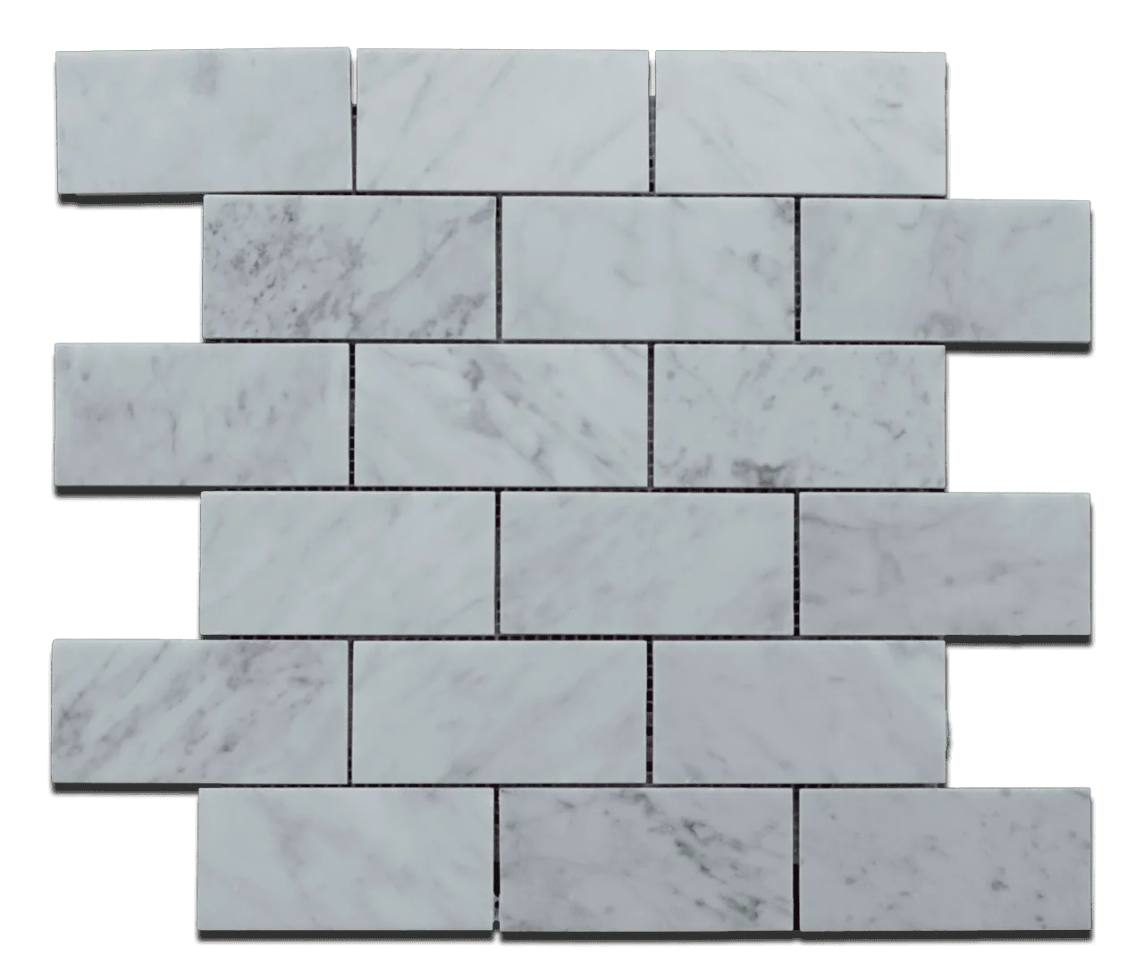 Carrara White Straight Edge Subway Mosaic