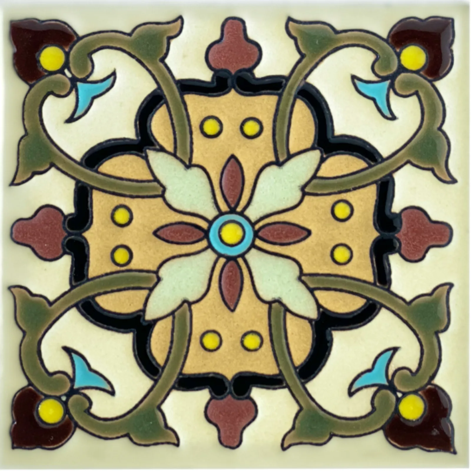 Valpariso "La Paz" Handcrafted Relief Mexican Tile