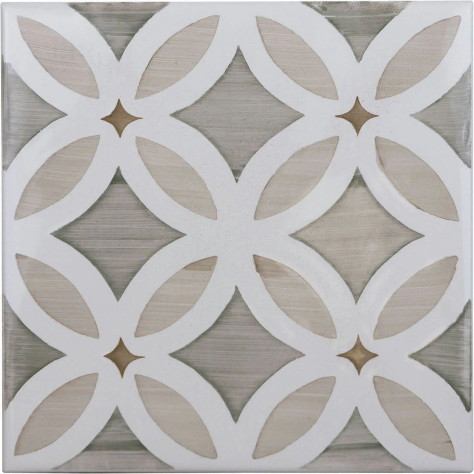 Flower Deco Dawn ceramic tile 5.8x5.8 hand painted design in soft matte finish