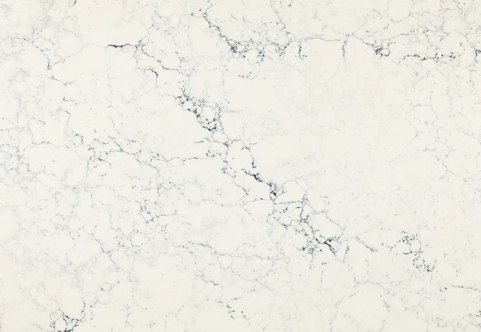 Sutherland Quartz Countertop in polished finish, 132" x 65.5", made from durable quartz material