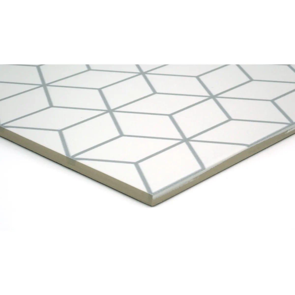 Geometry Cube Matte/Satin porcelain tile in gray and blue, 10x10 size, perfect for versatile applications