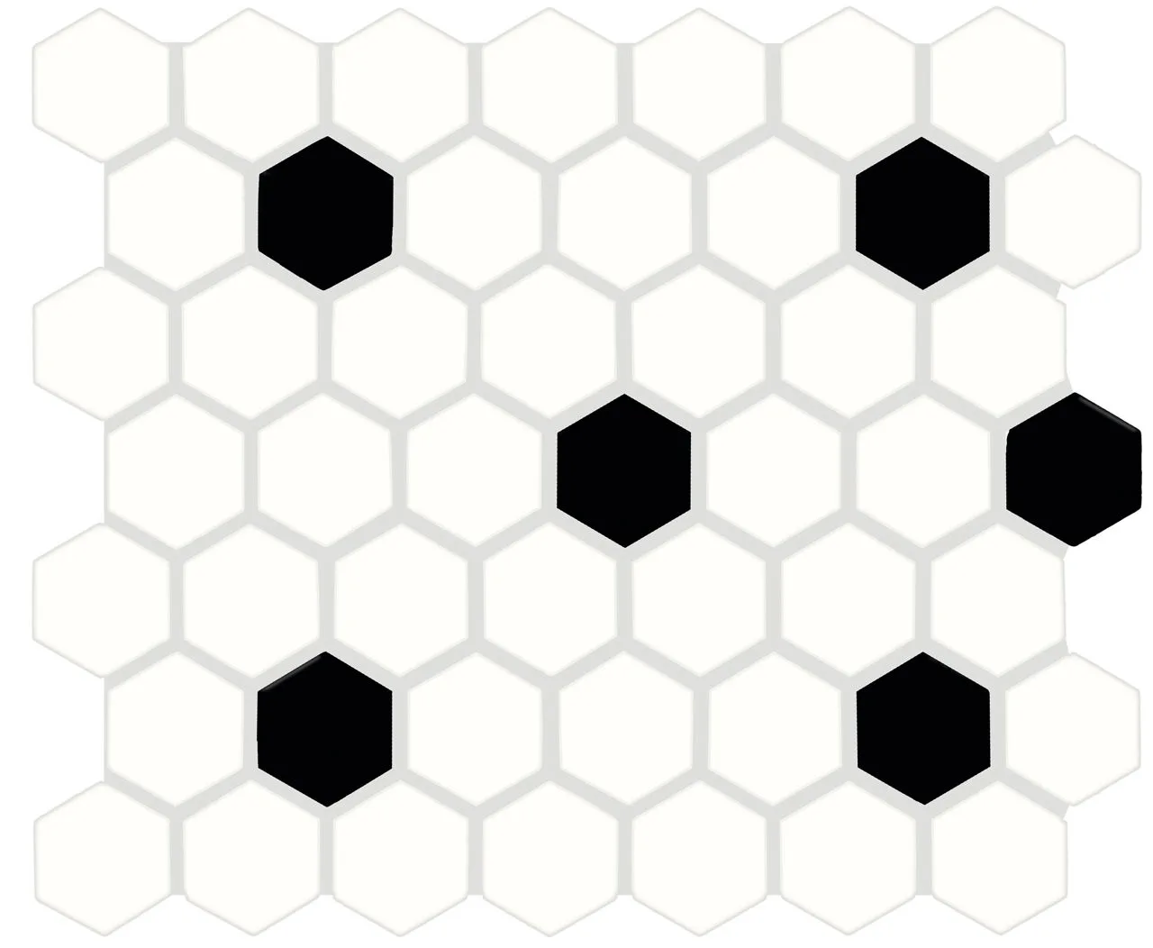 Daltile Color Wheel Mosaic Arctic White/Black