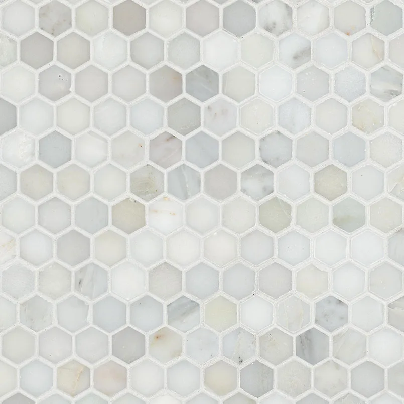 Calacatta Gold 1" Hexagon Mosaic