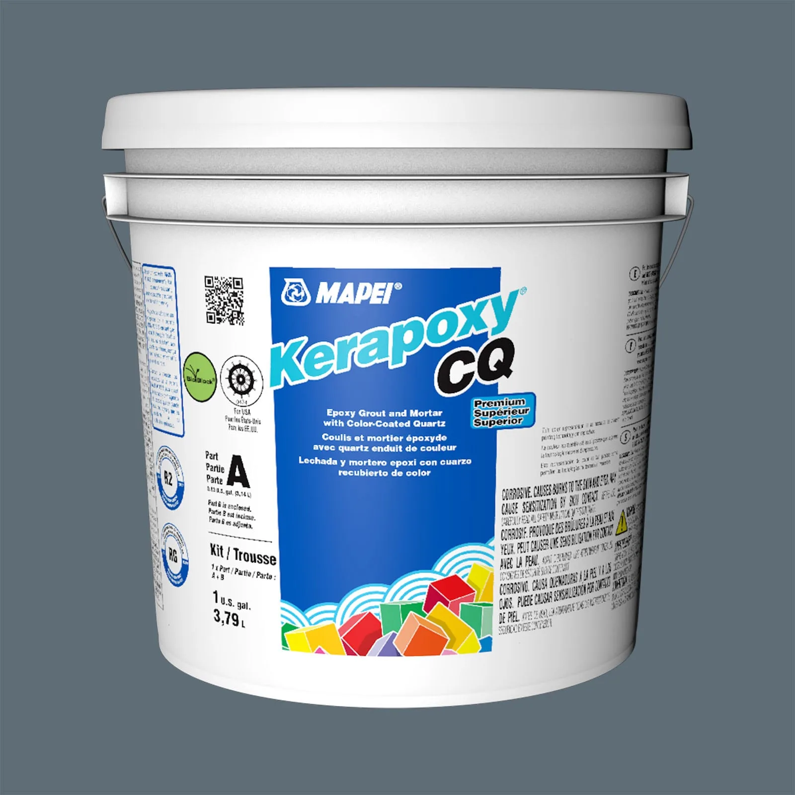 Mapei Kerapoxy CQ Deep Ocean Epoxy Grout 1 Gal in Deep Ocean color