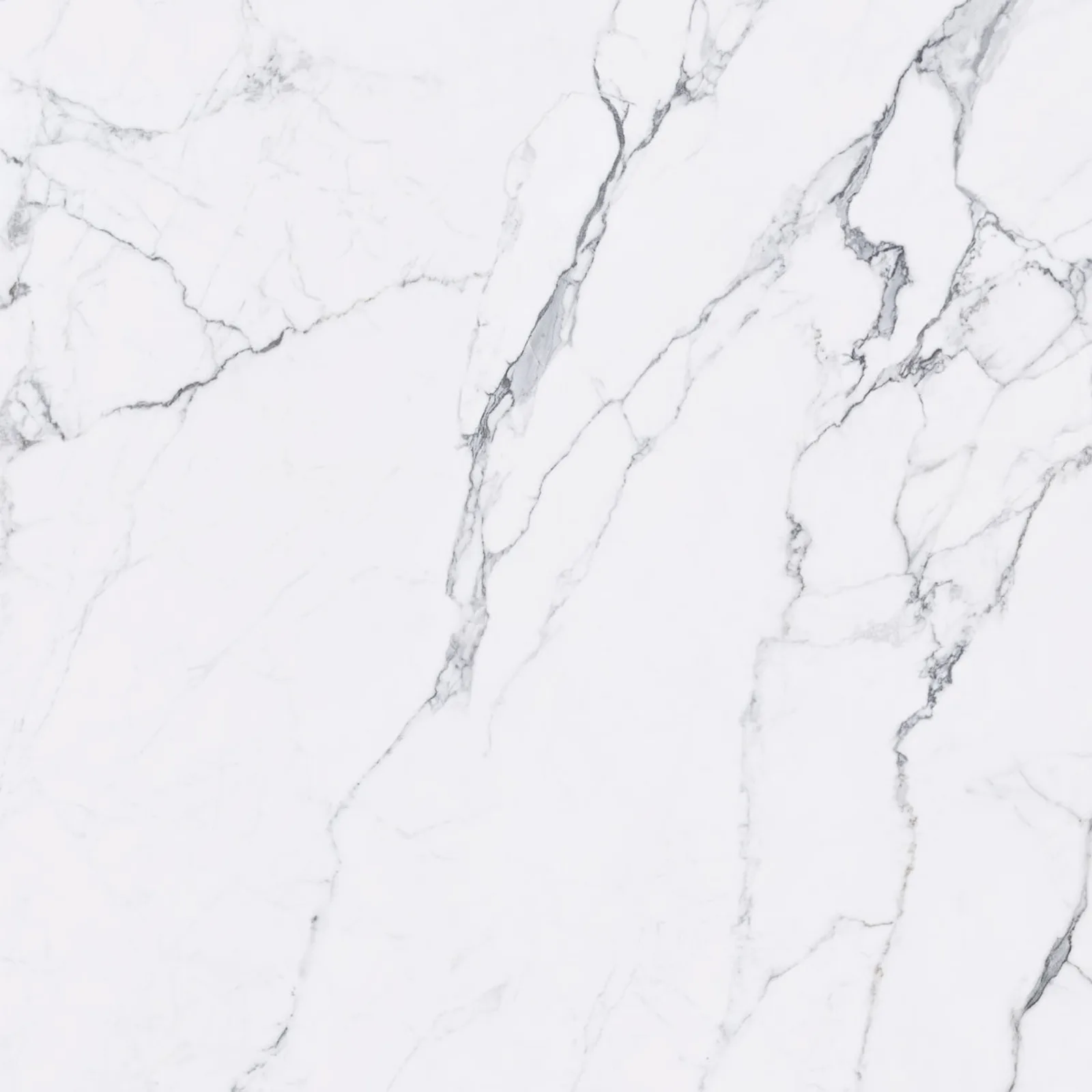 Statuarietto Porcelain Tile in white color with matte and polished finishes, available in sizes 12x24, 3x12, and 36x36.