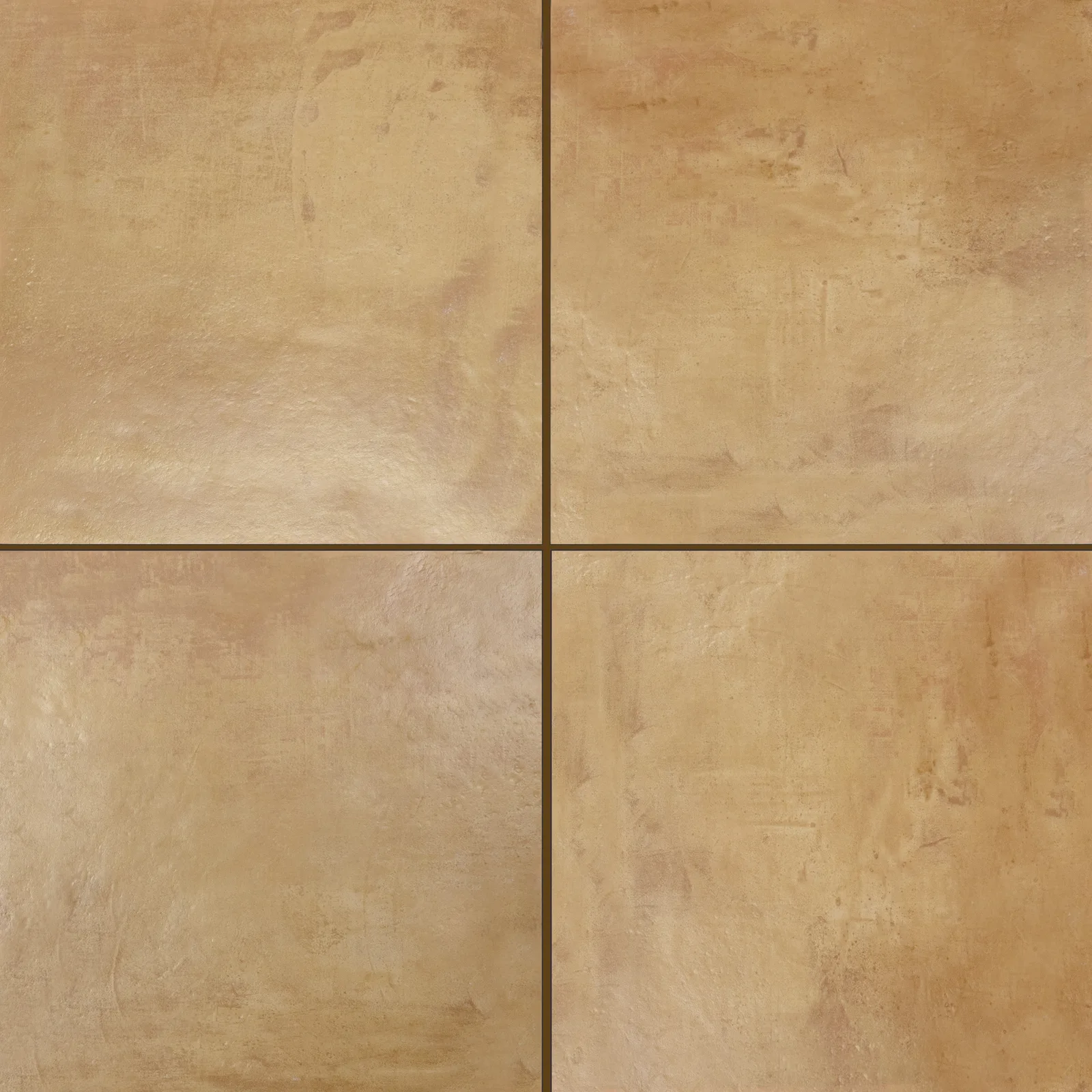 Terracotta Italian Saltillo porcelain tile in mustard and terra cotta colors, polished finish, sizes 13x13 and 16x16, 9mm thickness