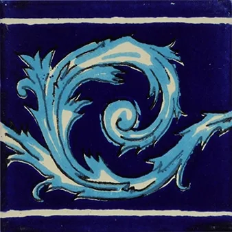 L12 - Blue Curling Talavera Tile
