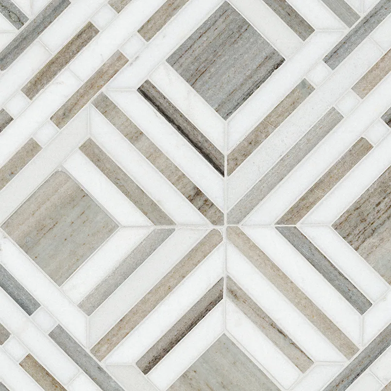 Wellington Pattern ceramic tile in polished finish, 12x12 size, 5/16 thickness, MSI Surfaces