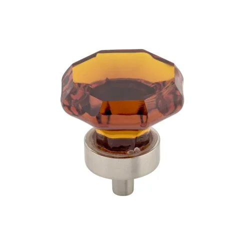 Wine Octagon Crystal Knob in Brushed Satin Nickel, Polished Chrome, Oil Rubbed Bronze finishes, decorative hardware