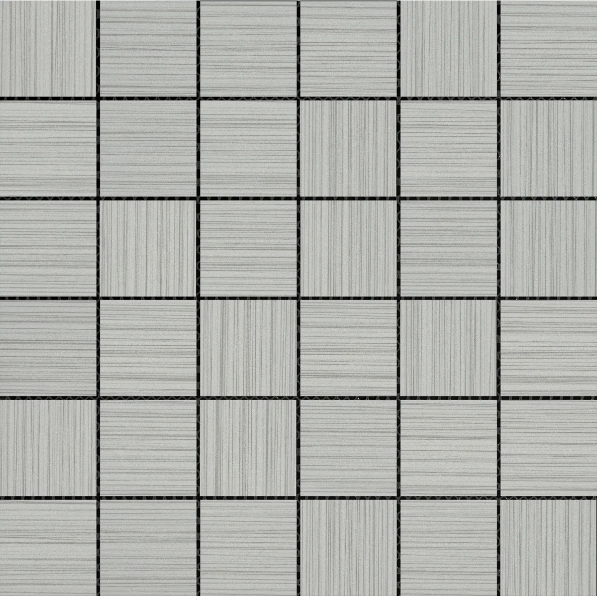 Thread Mosaic Tile 12x12 in Ivory, Silver, Olive, White, Gray colors