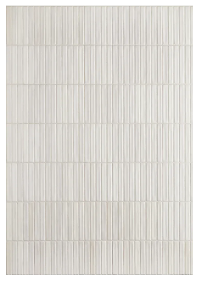 Spark Bars Ivory porcelain tile with matte finish, designed for interior walls, fireplaces, and shower walls, showcasing a light ivory color.