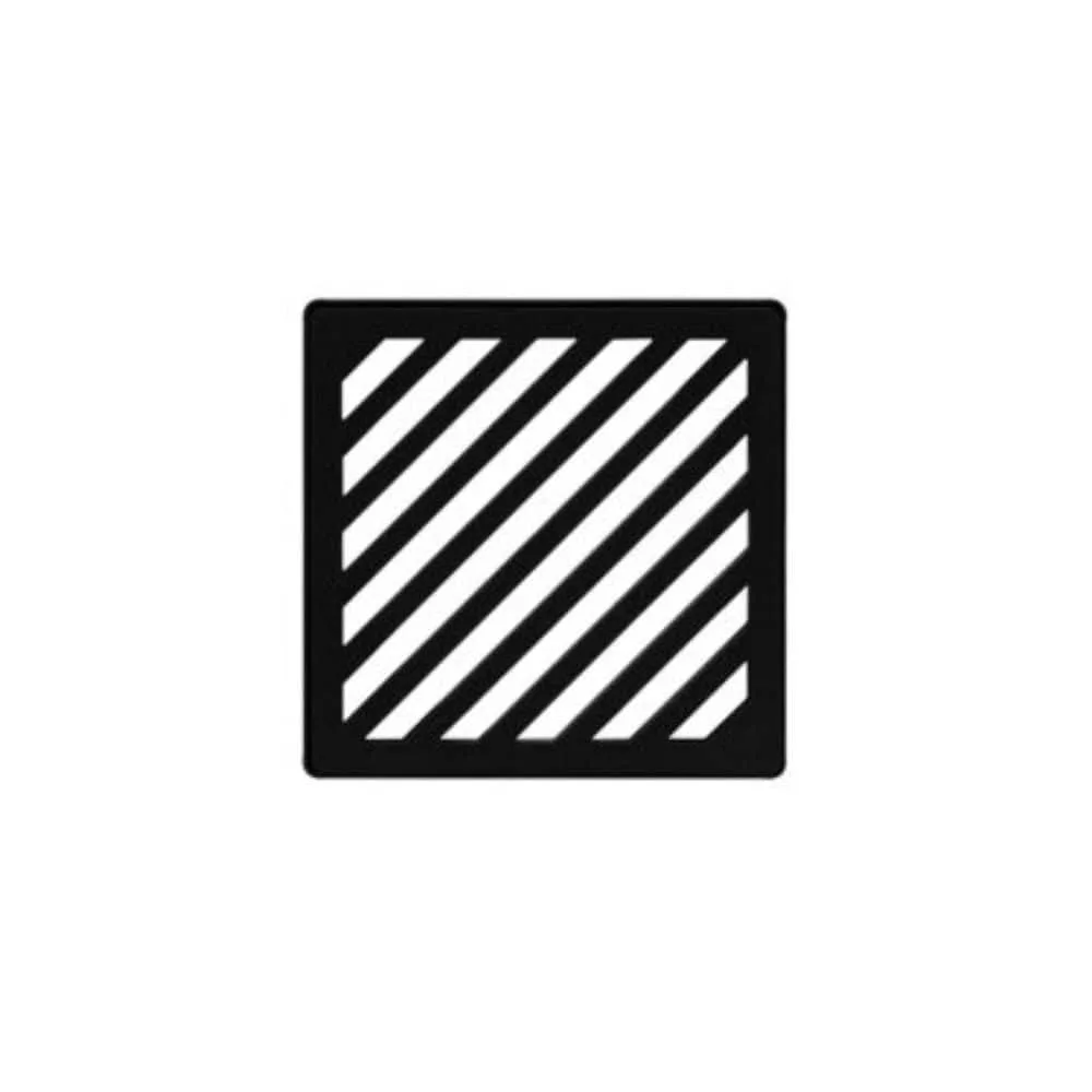 Schluter Kerdi-Drain Grate 4 in. Matte Black Diagonal Floor Installation Kit