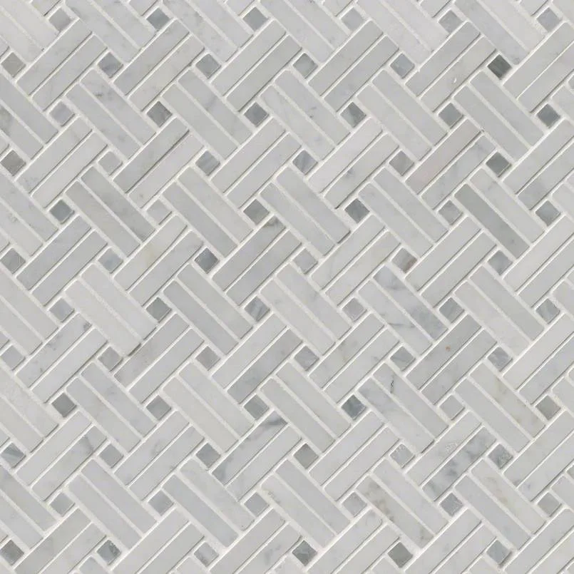 Carrara White Basketweave Mosaic
