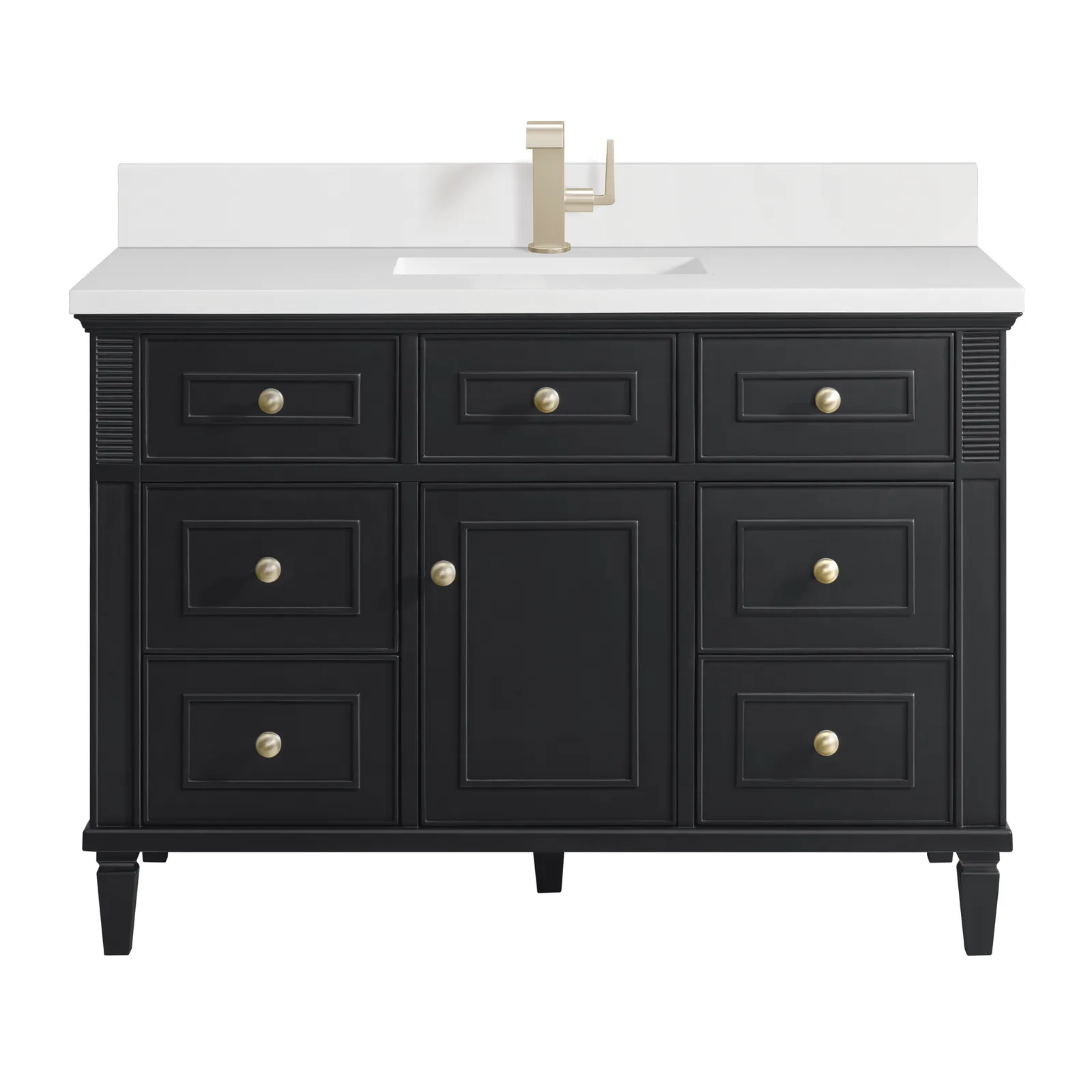 Lorelai 48" Vanity in Whitewashed Oak, Yellow Poplar material, modern design