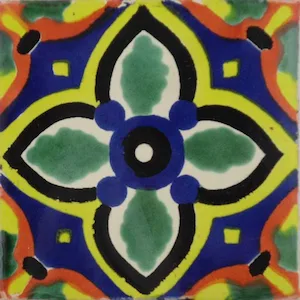 L65 Claro Estrella Talavera Tile in glazed ceramic finish, available in 4x4 and 6x6 sizes