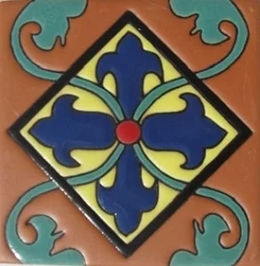 Colima "La Paz" Handcrafted Relief Mexican Tile