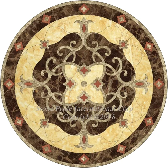 Vienna Marble Medallion in soft white and gray finish, made from premium marble with aluminum backing