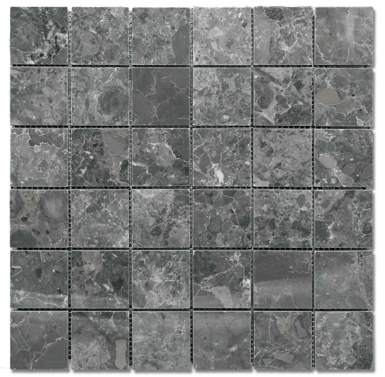 Breccia Grigio Mabrle Square Mosaic