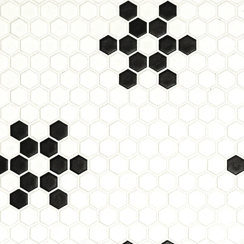 White And Black Mod Petal Pattern
