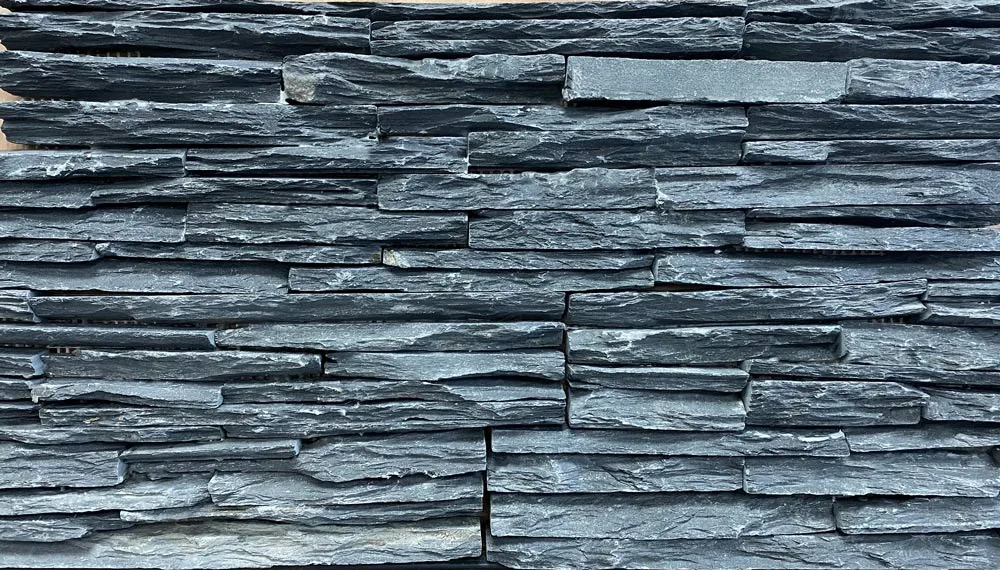 Chromium Black (2-Pc Dog Ear Corner) Natural Stone Ledger Panel