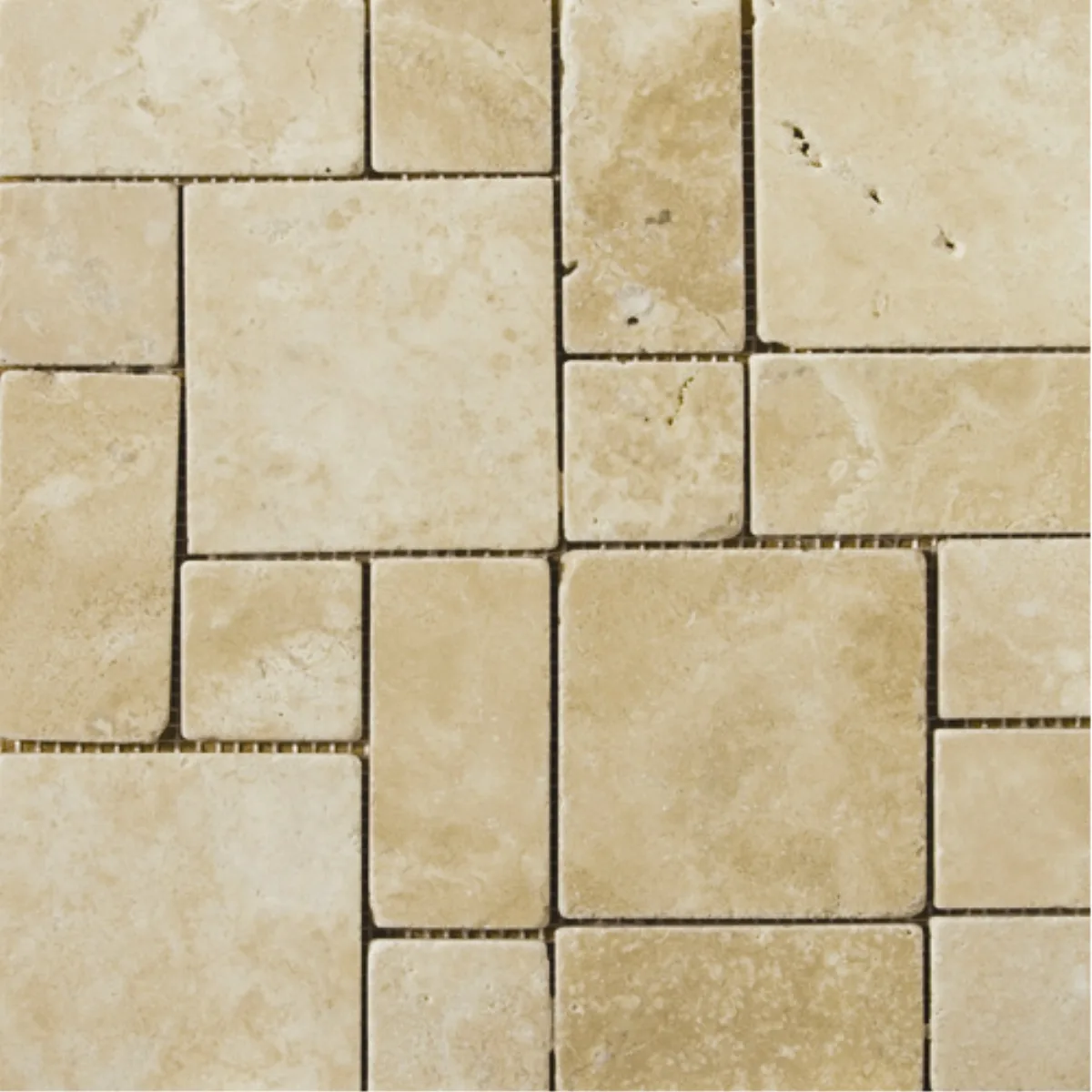 Trav Ancient Tumbled Mini Versailles Pattern Mosaic
