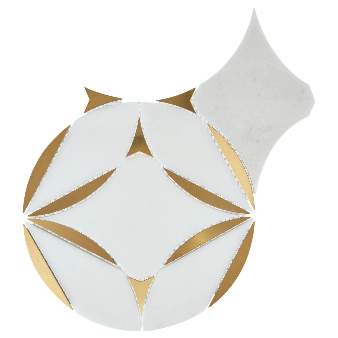 Daltile Lavaliere Thassos White/ Brass