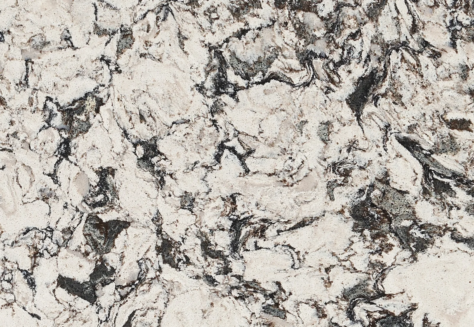 Huntley Quartz Countertop 132" x 65.5" polished finish in luxury stone look