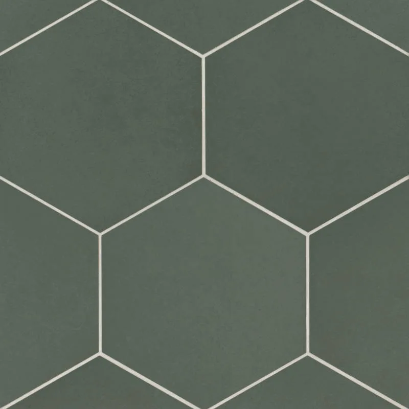 Midori Green Mosaic Tile in matte finish, 10x10 and 0.5x8 sizes, porcelain and ceramic material