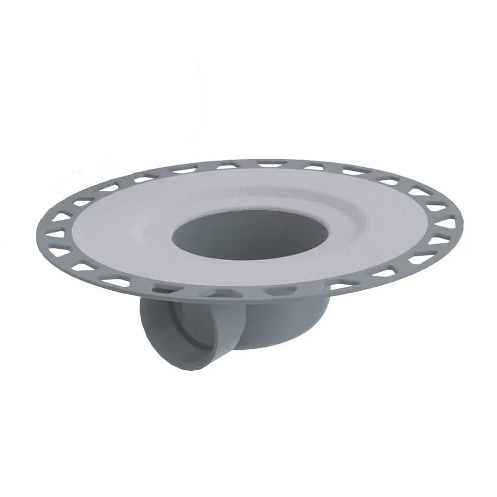 Schluter Kerdi-Drain 2 in. Horizontal Outlet PVC Drain Flange No Corners KDH2/PVC/FL