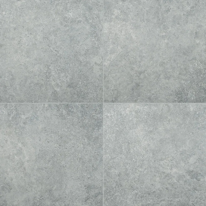 Lunar Silver Porcelain Tile in light gray matte finish, size 24x48, made from high-quality porcelain