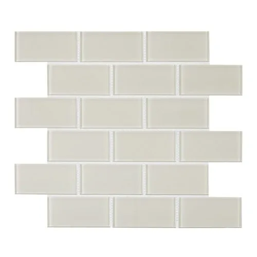 Ivory Mosaic Tile 3x6 loose and 12x12 size in glass finish from UT Contempo collection