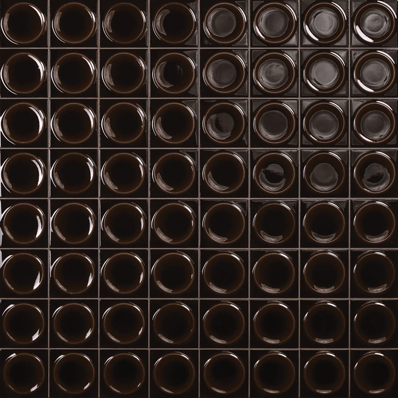 Daltile Nu Bare Ebony 4X4, Glossy, Square, (NB06SQU44CIRGL) Ceramic Tile