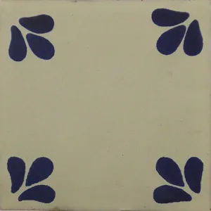 L110 - Blue Floral Petals Talavera Tile